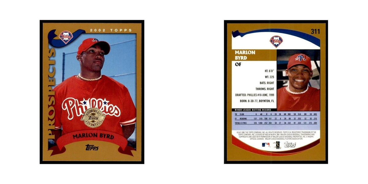 2002 Topps Home Team Advantage Marlon Byrd Baseball Cards #311