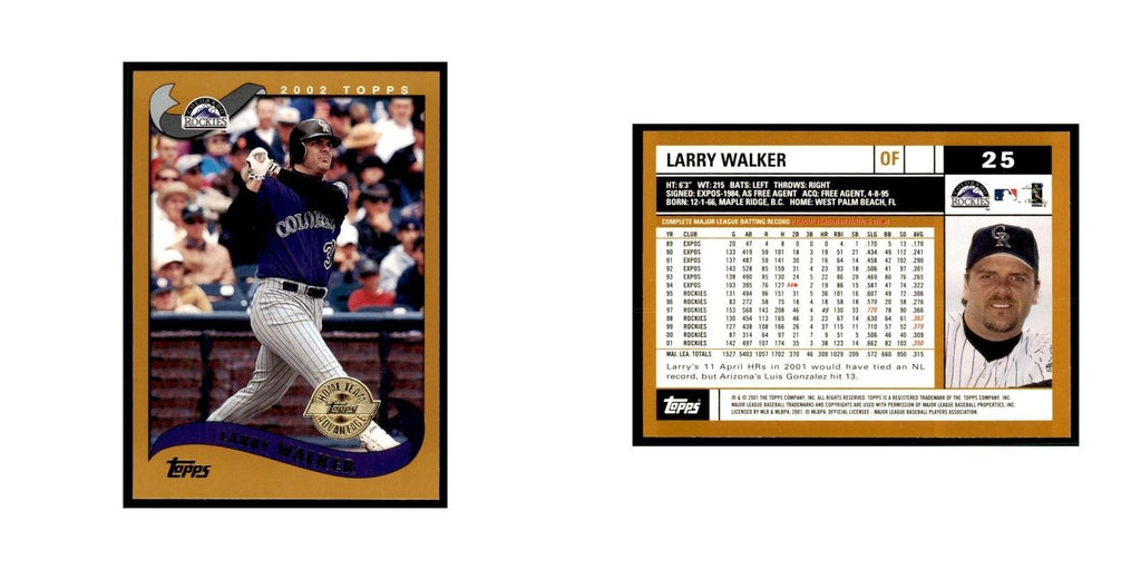 2002 Topps Home Team Advantage Larry Walker Baseball Cards #25