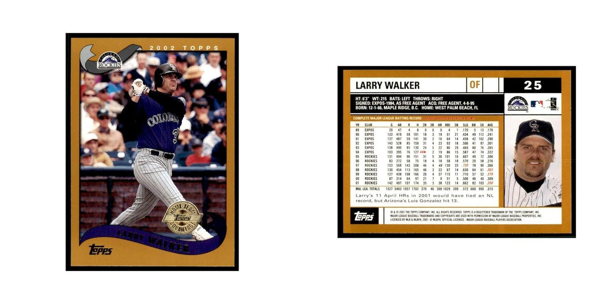 2002 Topps Home Team Advantage Larry Walker Baseball Cards #25
