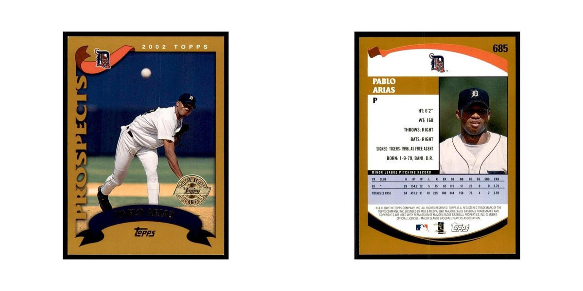 2002 Topps Home Team Advantage Pablo Arias Baseball Cards #685