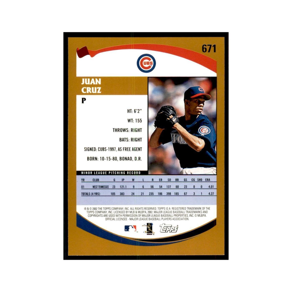 2002 Topps Home Team Advantage Juan Cruz Baseball Cards #671
