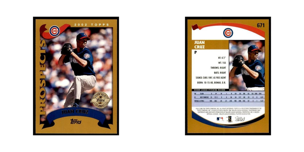 2002 Topps Home Team Advantage Juan Cruz Baseball Cards #671
