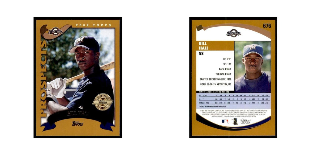 2002 Topps Home Team Advantage Bill Hall Baseball Cards #676
