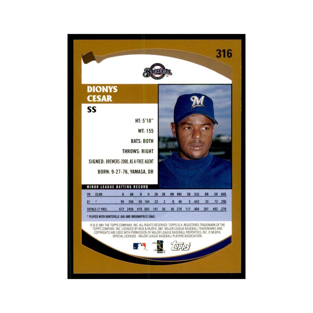 2002 Topps Home Team Advantage Dionys Cesar Baseball Cards #316