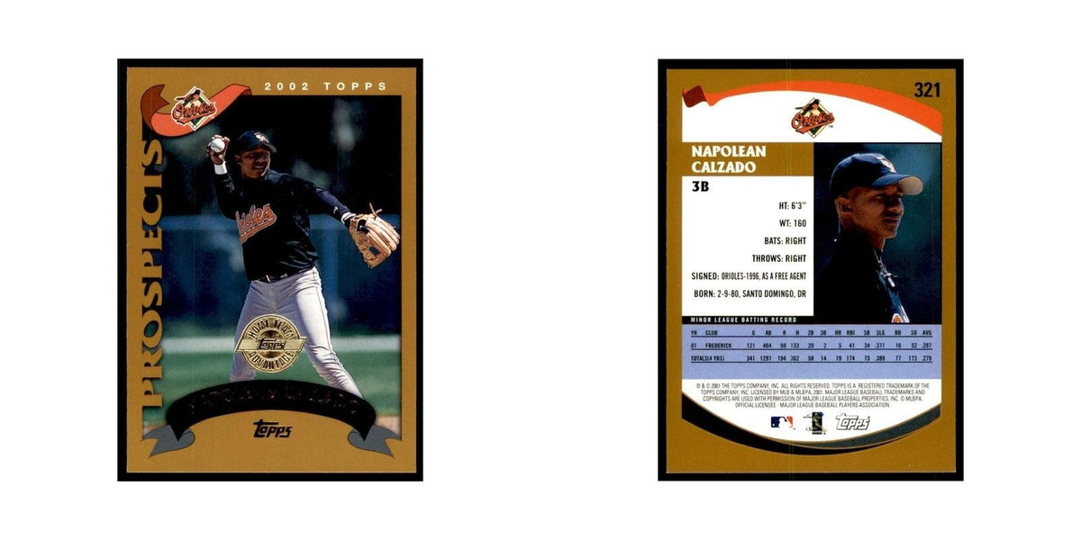 2002 Topps Home Team Advantage Napolean Calzado Baseball Cards #321
