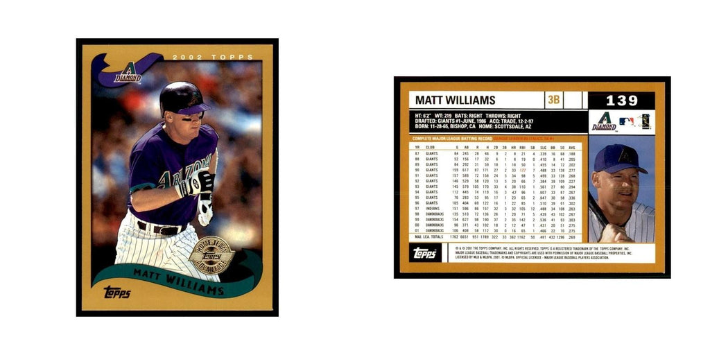 2002 Topps Home Team Advantage Matt Williams Baseball Cards #139