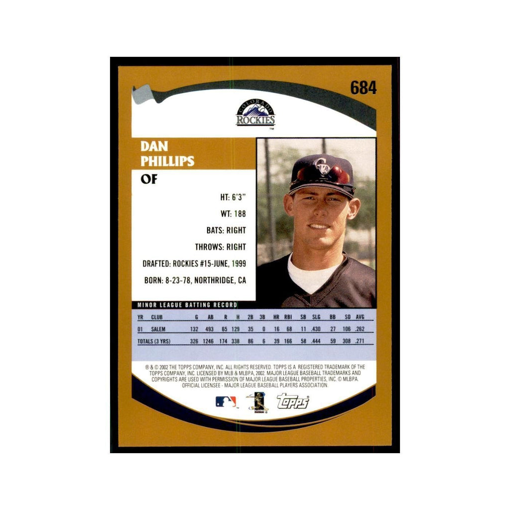 2002 Topps Home Team Advantage Dan Phillips Baseball Cards #684