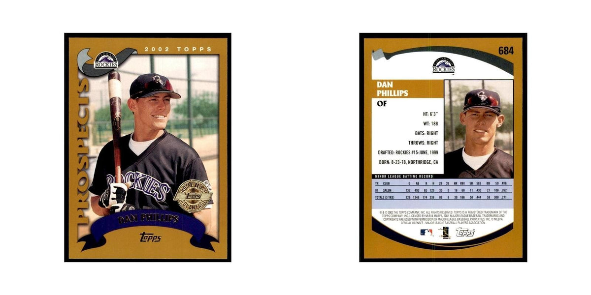2002 Topps Home Team Advantage Dan Phillips Baseball Cards #684