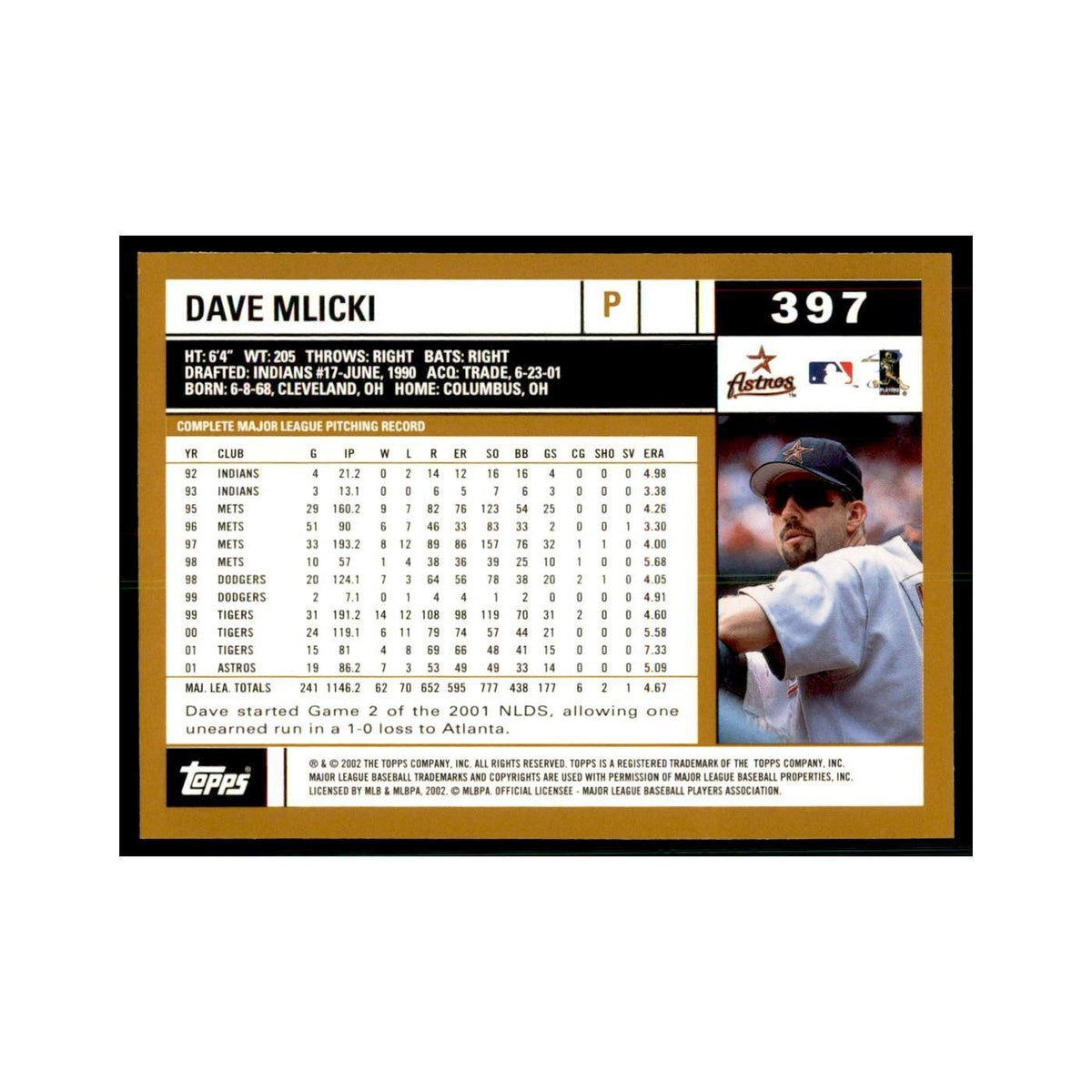 2002 Topps Home Team Advantage Dave Mlicki Baseball Cards #397