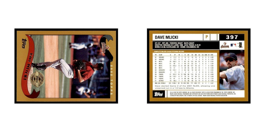 2002 Topps Home Team Advantage Dave Mlicki Baseball Cards #397
