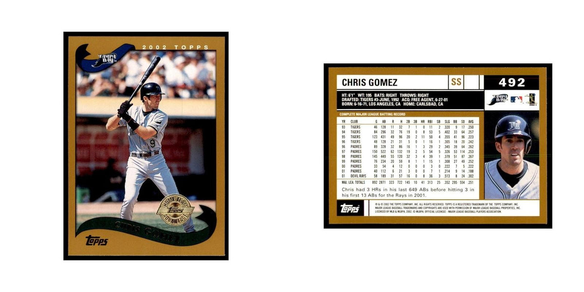 2002 Topps Home Team Advantage Chris Gomez Baseball Cards #492
