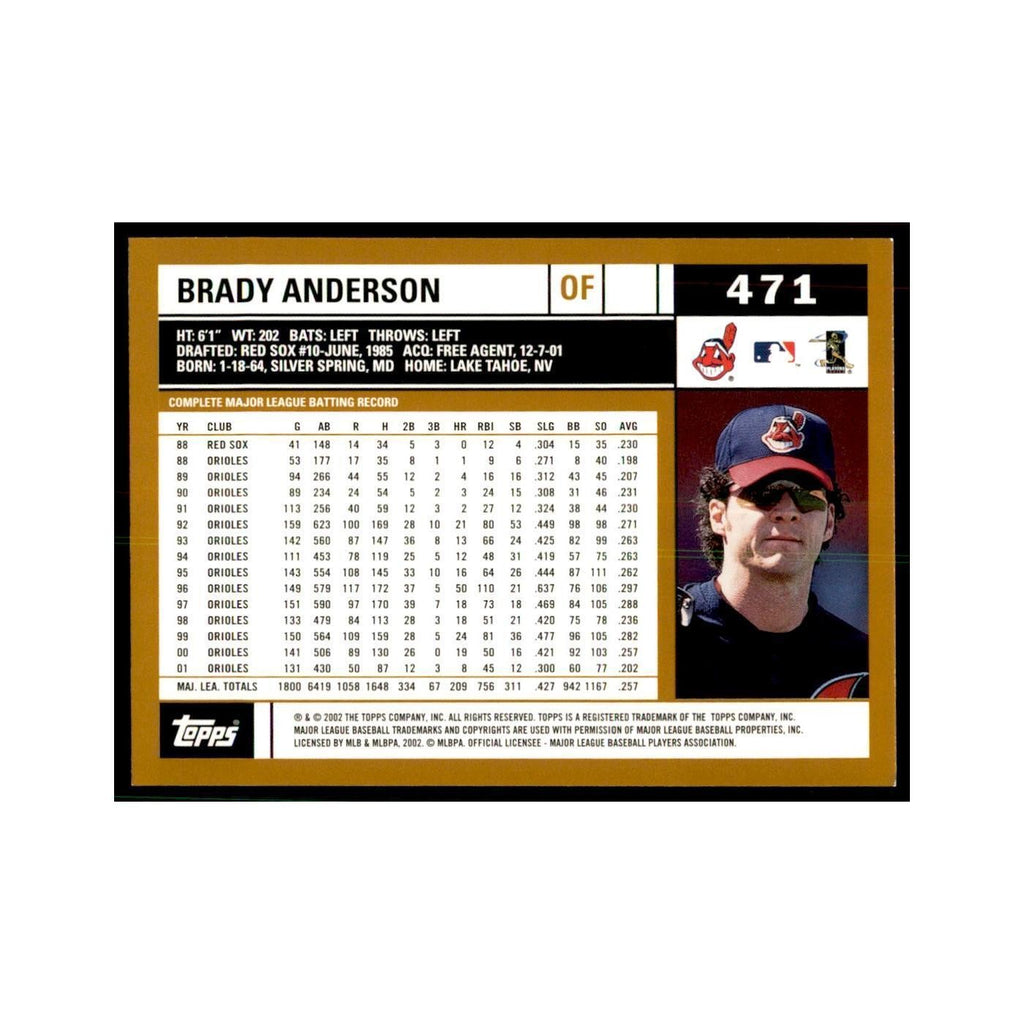 2002 Topps Home Team Advantage Brady Anderson Baseball Cards #471