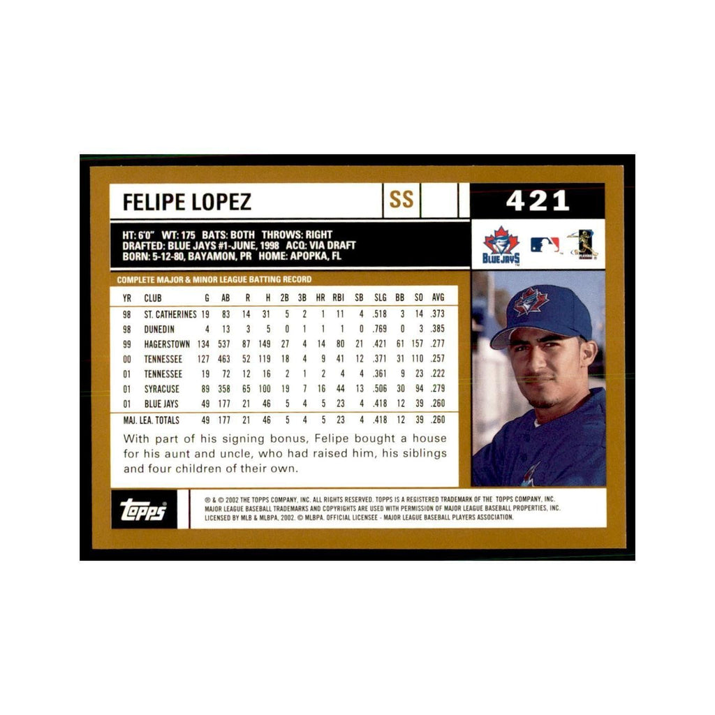2002 Topps Home Team Advantage Felipe Lopez Baseball Cards #421
