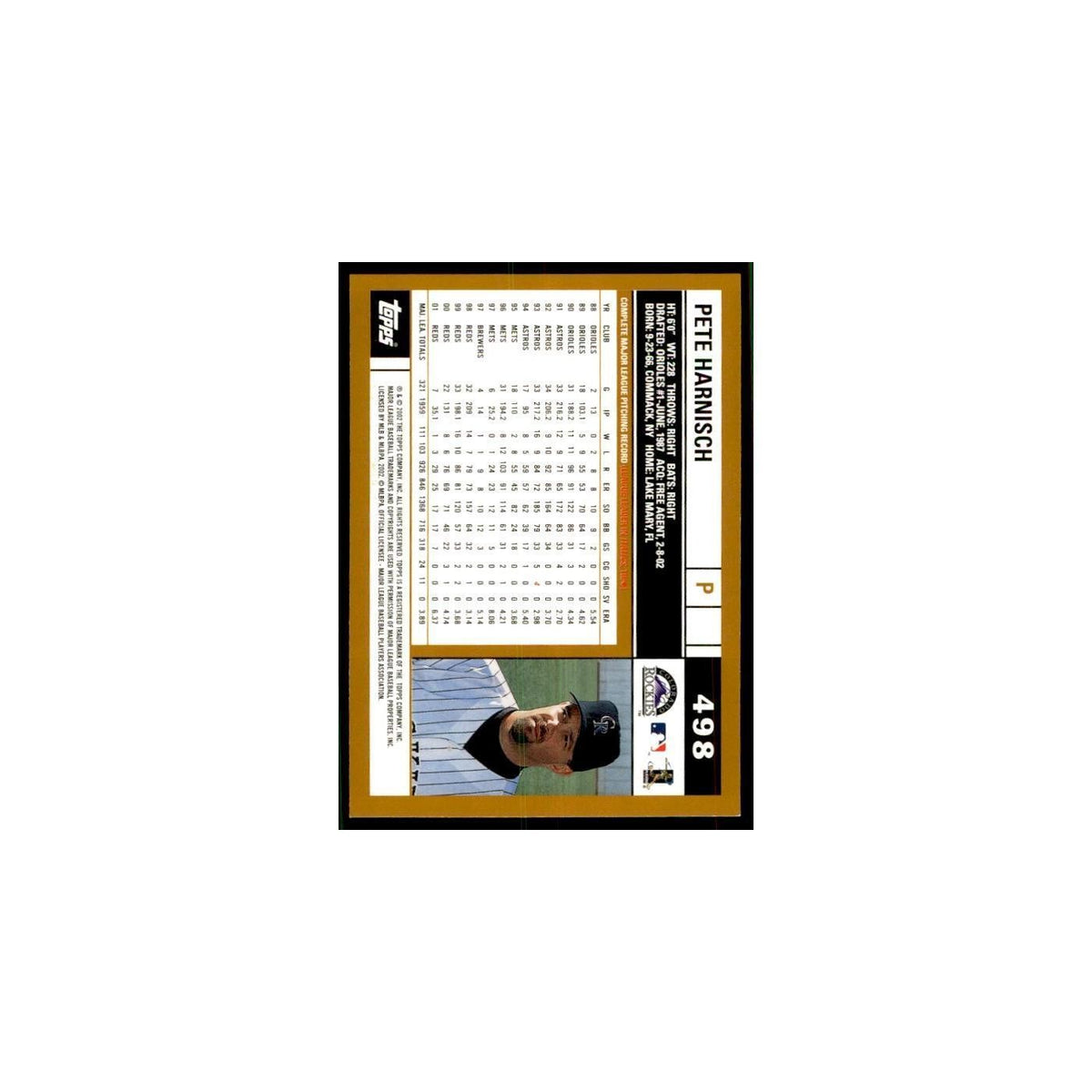 2002 Topps Home Team Advantage Pete Harnisch Baseball Cards #498