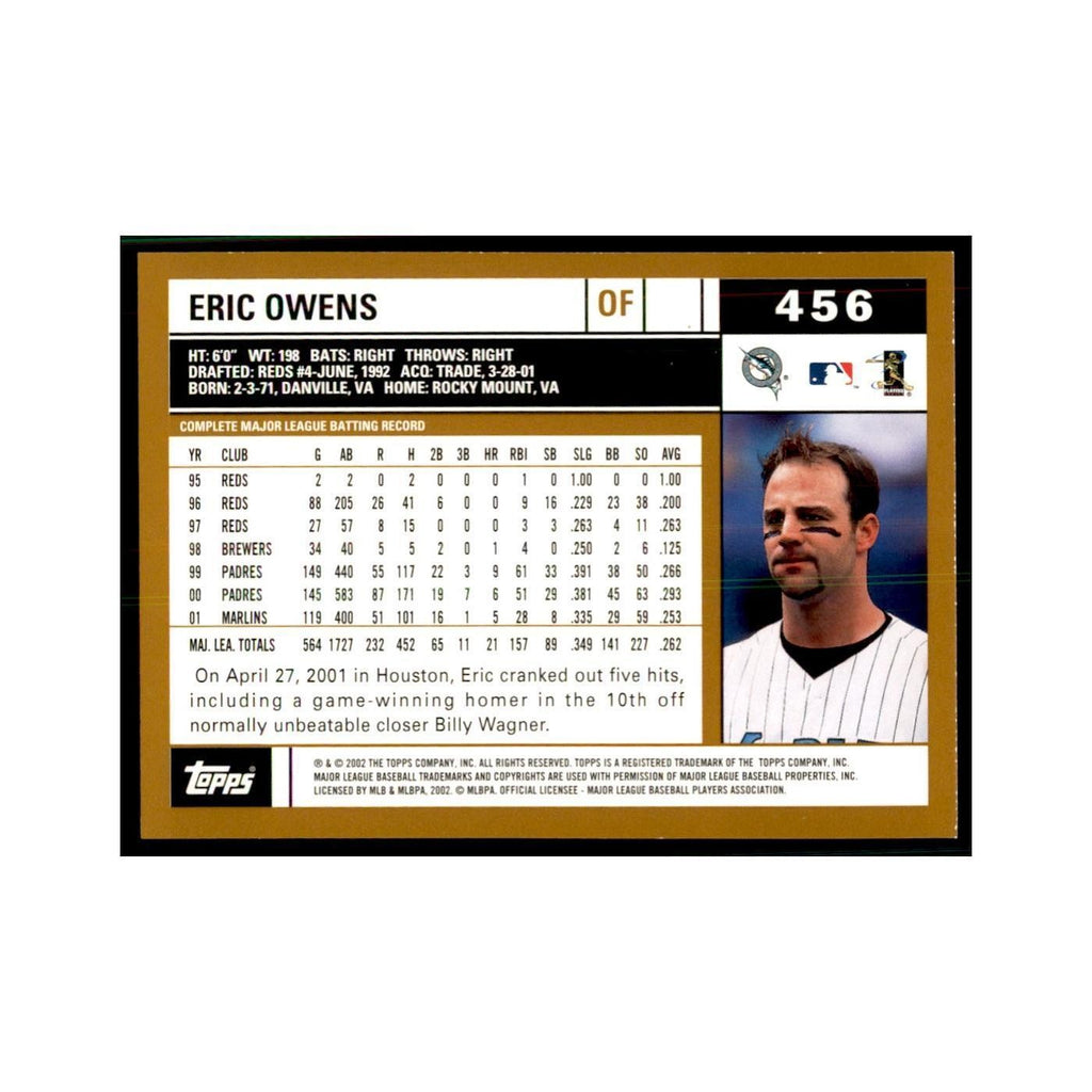 2002 Topps Home Team Advantage Eric Owens Baseball Cards #456