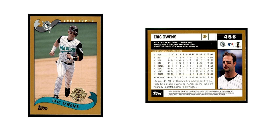 2002 Topps Home Team Advantage Eric Owens Baseball Cards #456