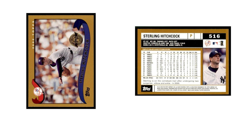 2002 Topps Home Team Advantage Sterling Hitchcock Baseball Cards #516
