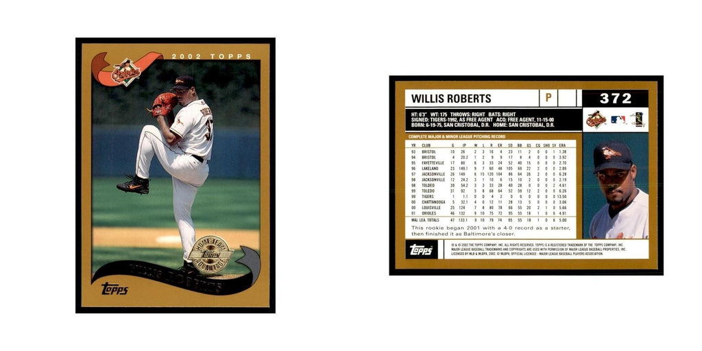 2002 Topps Home Team Advantage Willis Roberts Baseball Cards #372