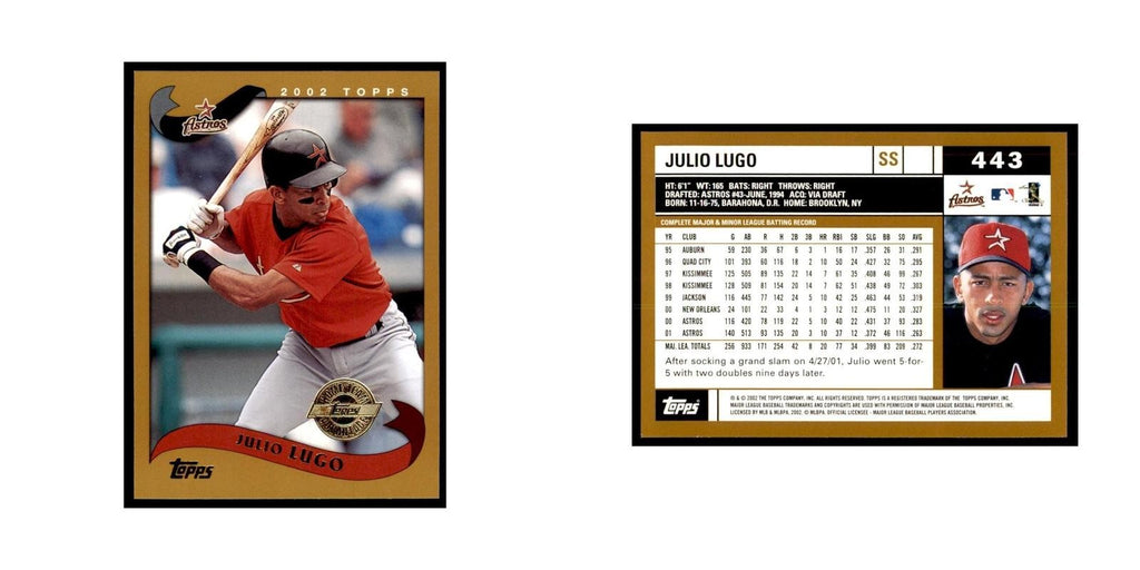 2002 Topps Home Team Advantage Julio Lugo Baseball Cards #443