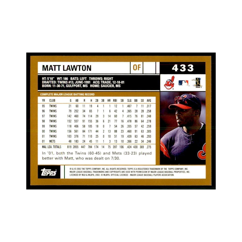 2002 Topps Home Team Advantage Matt Lawton Baseball Cards #433