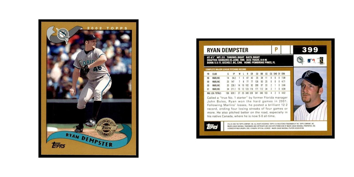 2002 Topps Home Team Advantage Ryan Dempster Baseball Cards #399