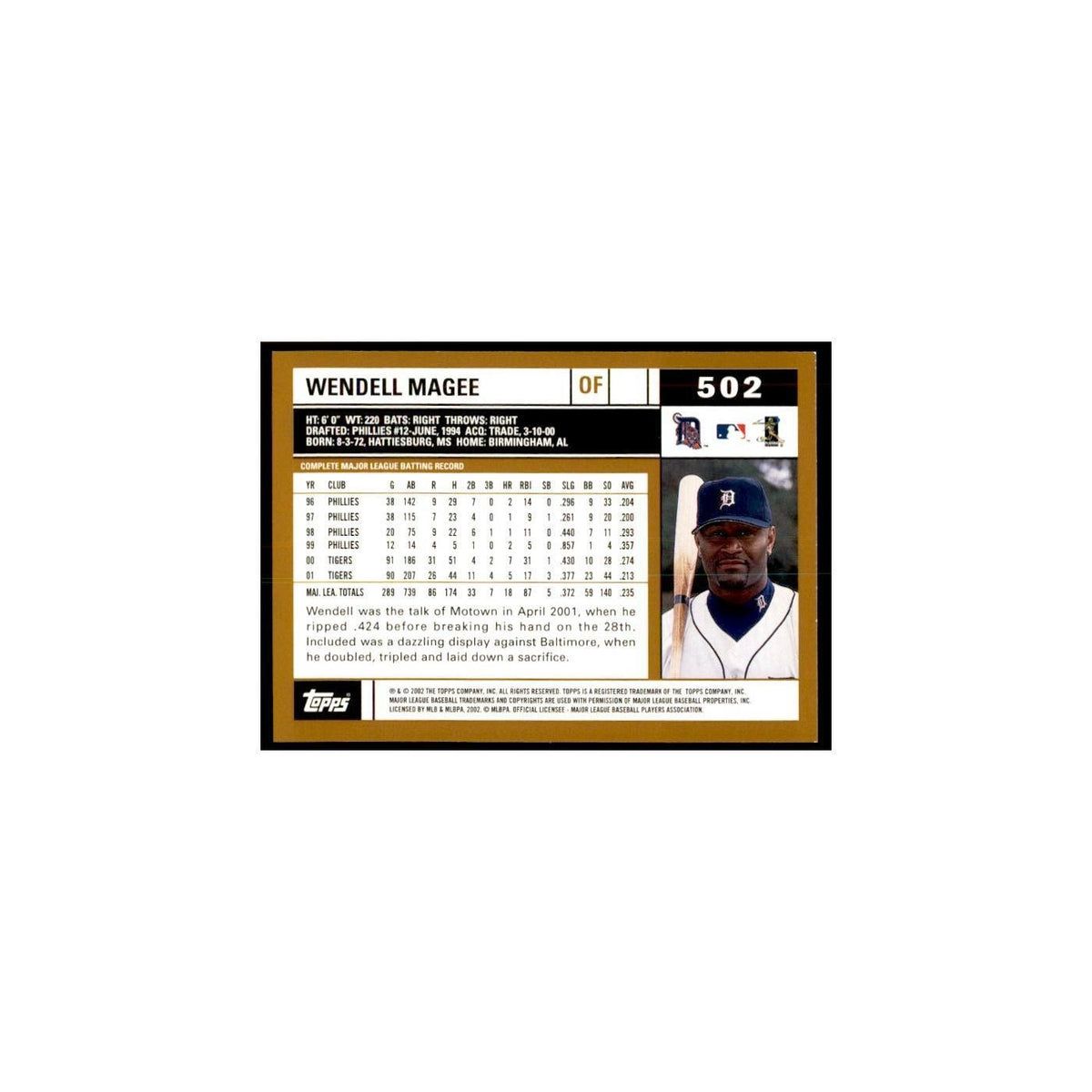 2002 Topps Home Team Advantage Wendell Magee Baseball Cards #502