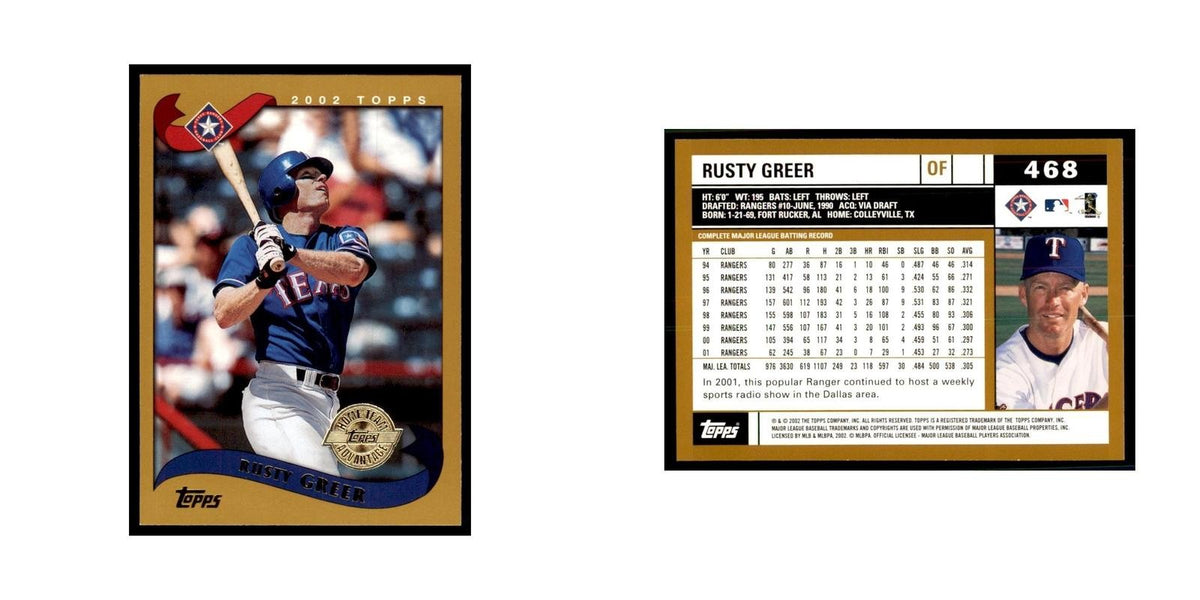 2002 Topps Home Team Advantage Rusty Greer Baseball Cards #468