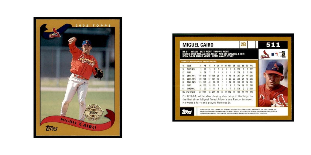 2002 Topps Home Team Advantage Miguel Cairo Baseball Cards #511