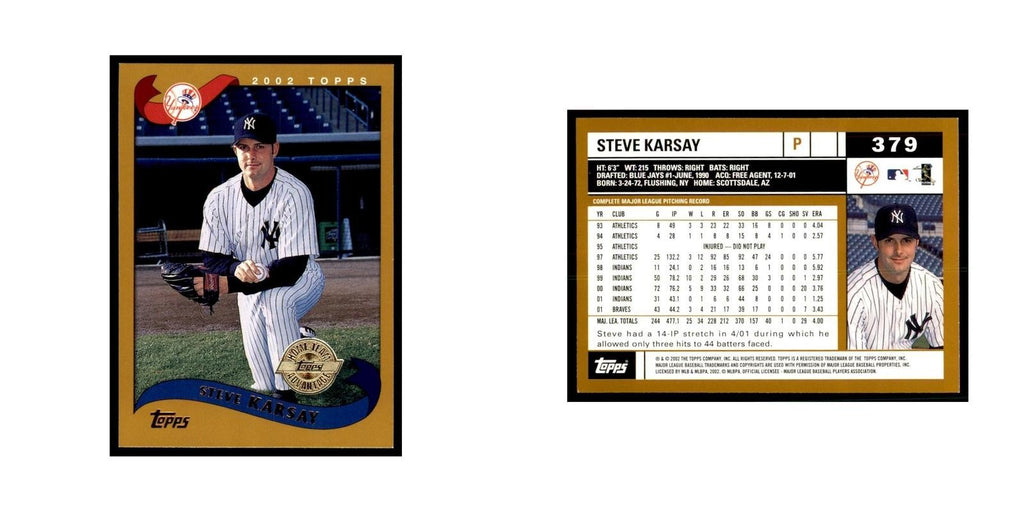 2002 Topps Home Team Advantage Steve Karsay Baseball Cards #379