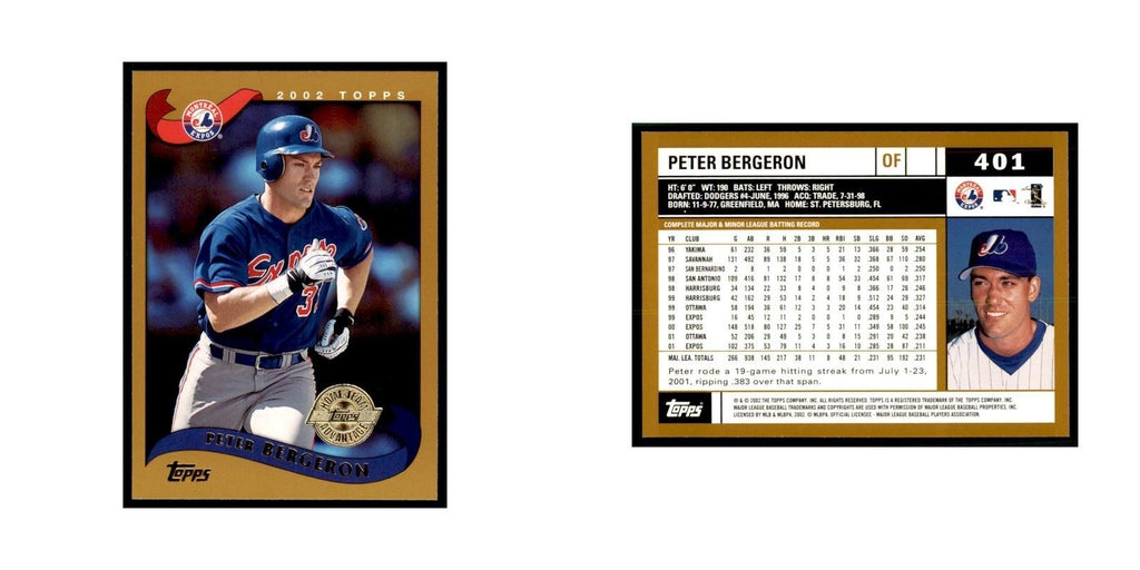 2002 Topps Home Team Advantage Peter Bergeron Baseball Cards #401