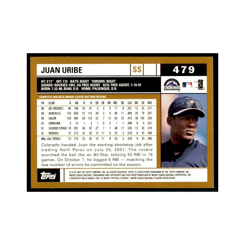 2002 Topps Home Team Advantage Juan Uribe Baseball Cards #479