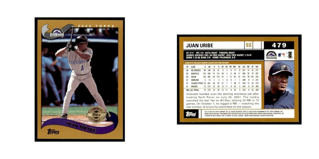 2002 Topps Home Team Advantage Juan Uribe Baseball Cards #479