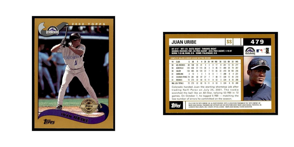 2002 Topps Home Team Advantage Juan Uribe Baseball Cards #479
