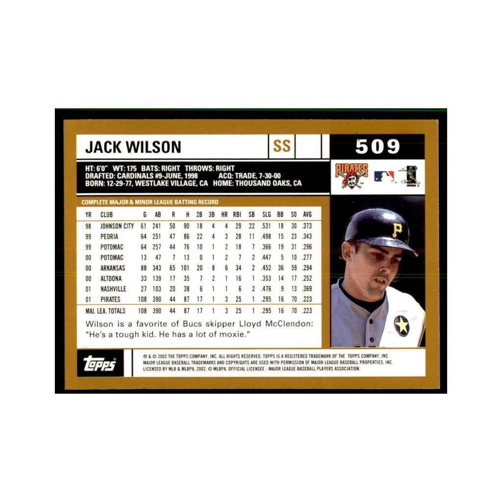 2002 Topps Home Team Advantage Jack Wilson Baseball Cards #509