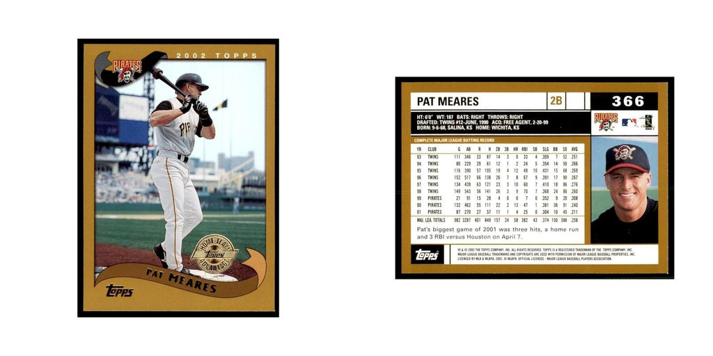 2002 Topps Home Team Advantage Pat Meares Baseball Cards #366