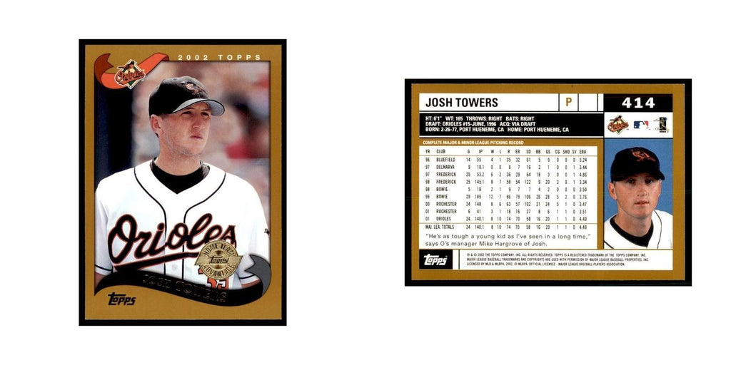 2002 Topps Home Team Advantage Josh Towers Baseball Cards #414