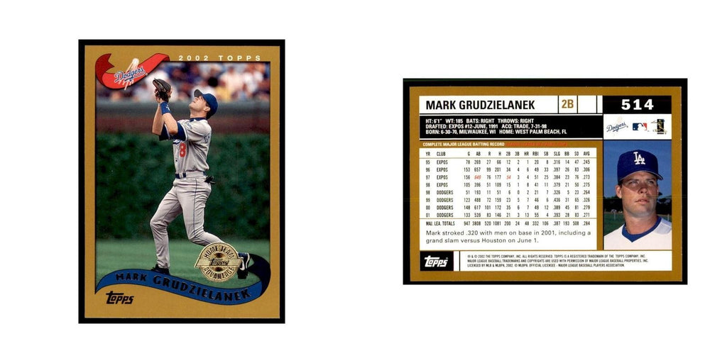 2002 Topps Home Team Advantage Mark Grudzielanek Baseball Cards #514