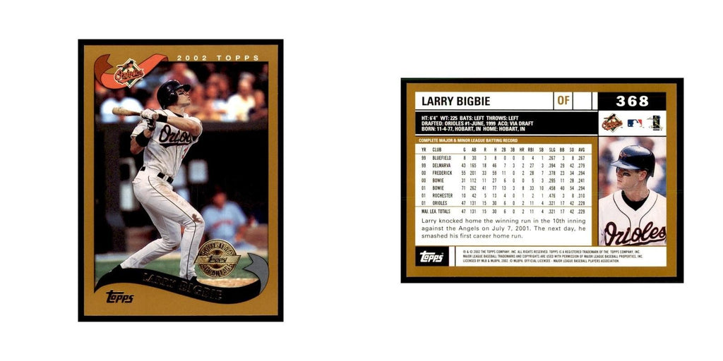 2002 Topps Home Team Advantage Larry Bigbie Baseball Cards #368