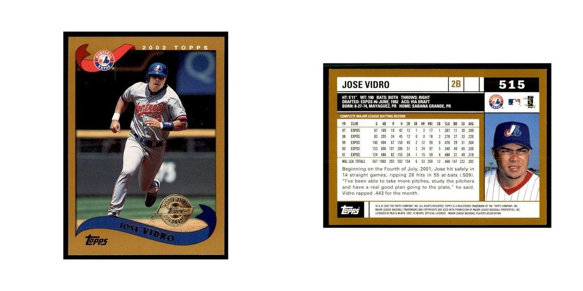 2002 Topps Home Team Advantage Jose Vidro Baseball Cards #515