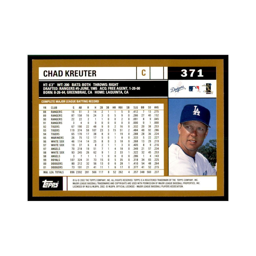 2002 Topps Home Team Advantage Chad Kreuter Baseball Cards #371