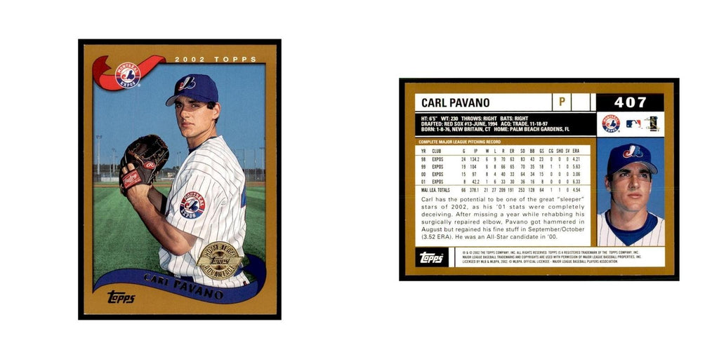 2002 Topps Home Team Advantage Carl Pavano Baseball Cards #407
