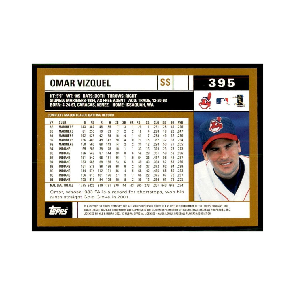 2002 Topps Home Team Advantage Omar Vizquel Baseball Cards #395