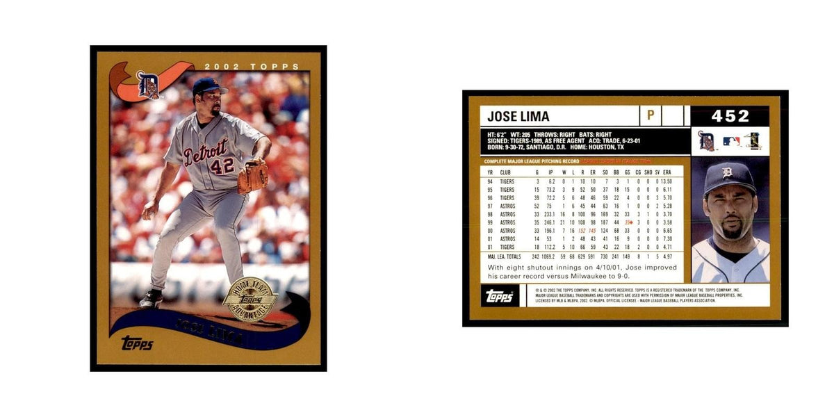 2002 Topps Home Team Advantage Jose Lima Baseball Cards #452