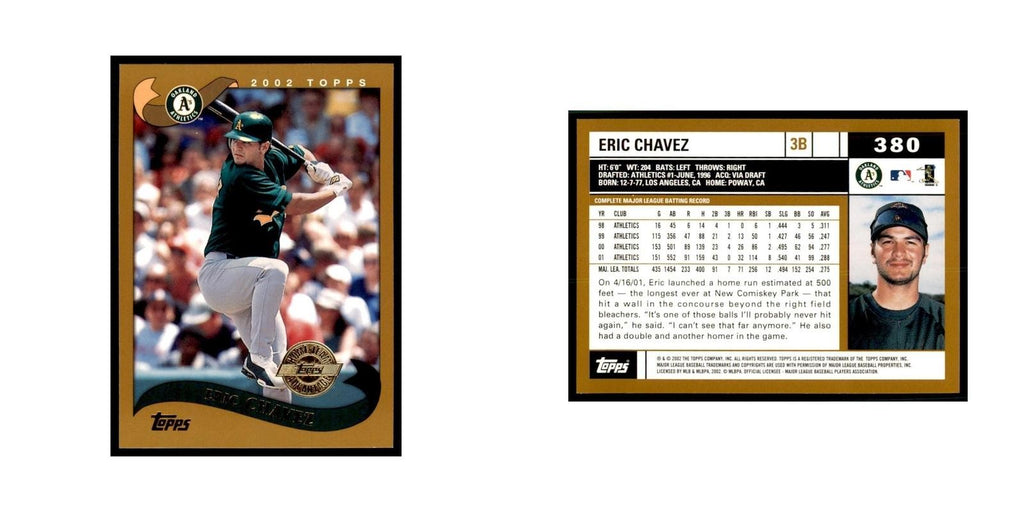 2002 Topps Home Team Advantage Eric Chavez Baseball Cards #380