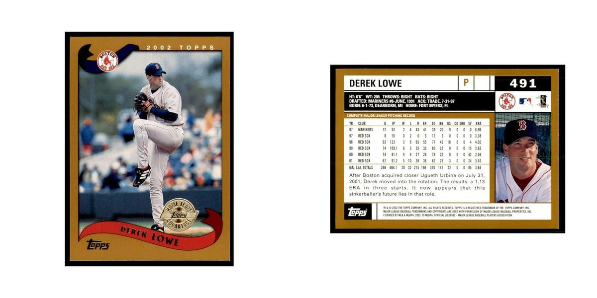 2002 Topps Home Team Advantage Derek Lowe Baseball Cards #491