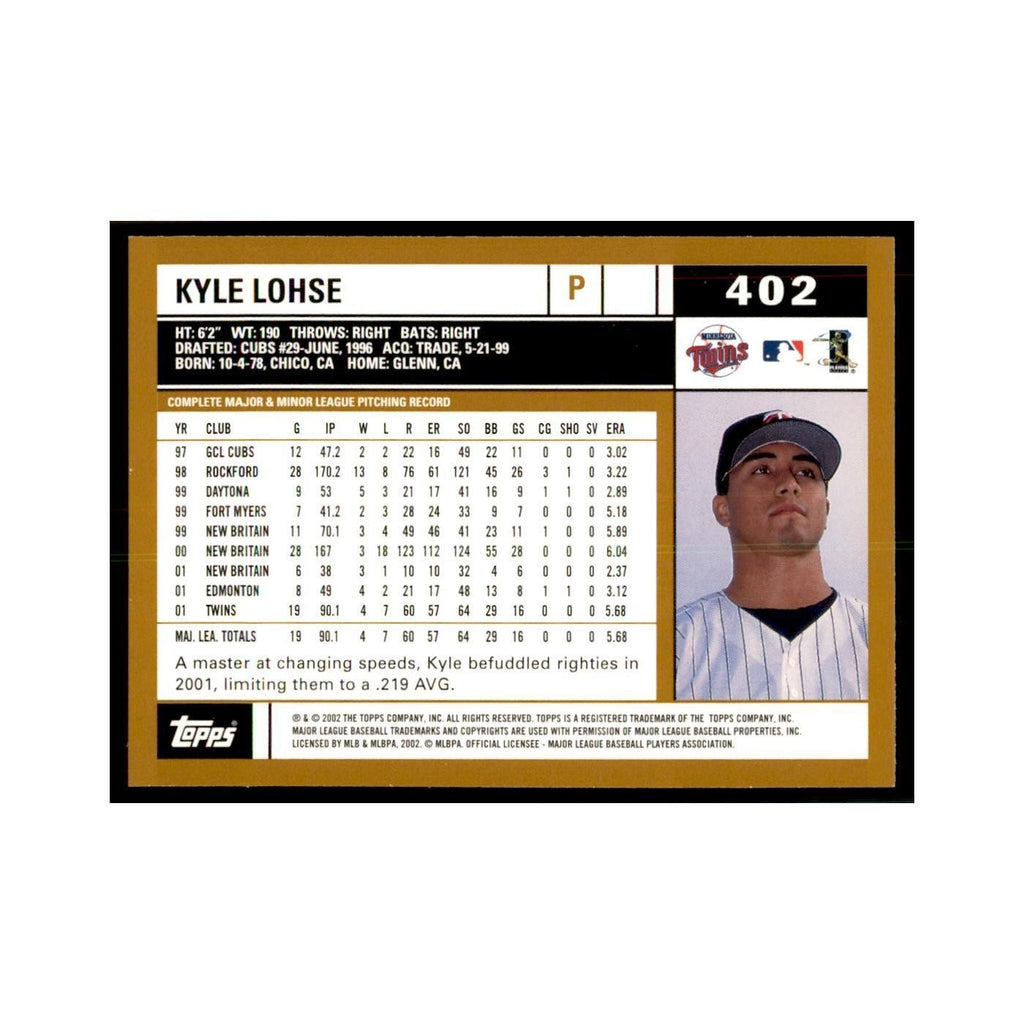2002 Topps Home Team Advantage Kyle Lohse Baseball Cards #402