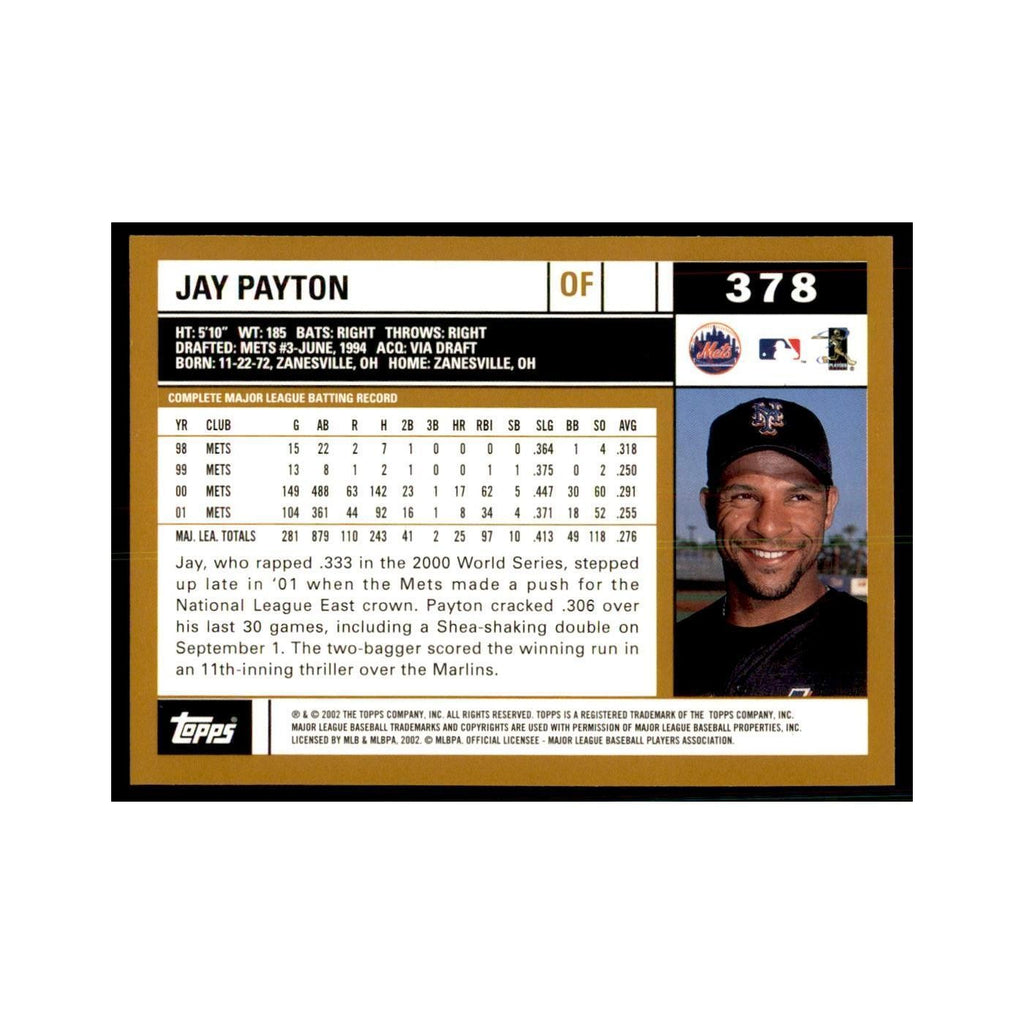 2002 Topps Home Team Advantage Jay Payton Baseball Cards #378