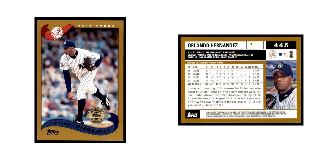 2002 Topps Home Team Advantage Orlando Hernandez Baseball Cards #445