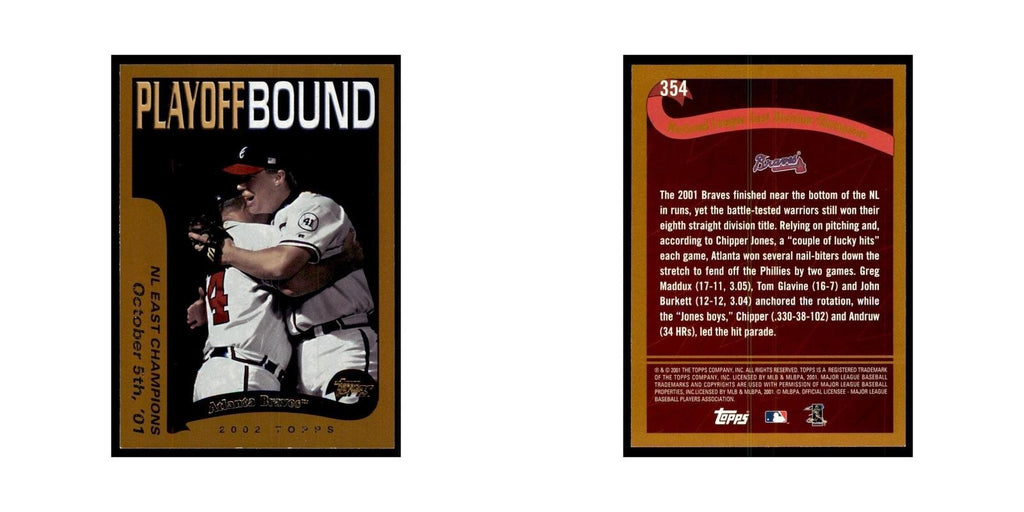2002 Topps Home Team Advantage Atlanta Braves Baseball Cards #354