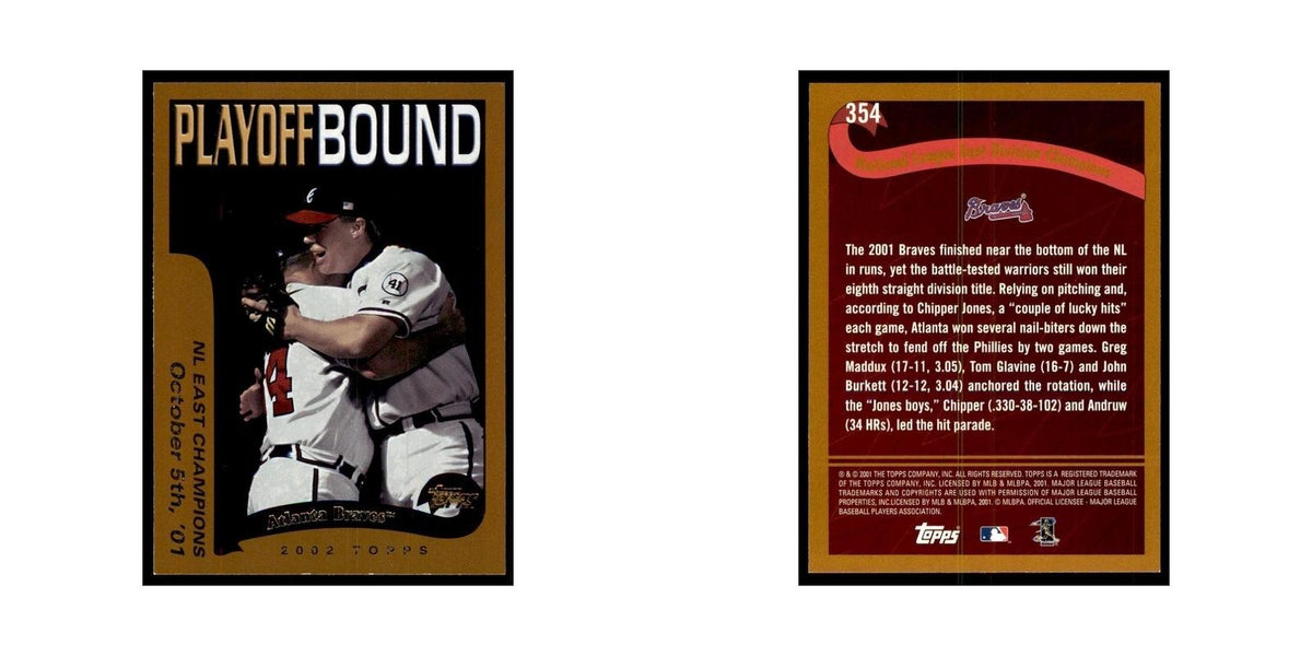 2002 Topps Home Team Advantage Atlanta Braves Baseball Cards #354